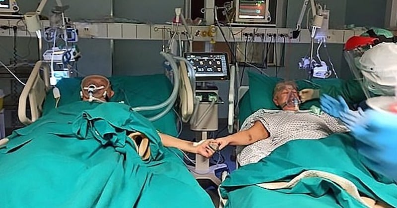 Italie : sur leur lit d'hôpital, ce couple atteint du coronavirus fête son 50ème anniversaire de mariage	