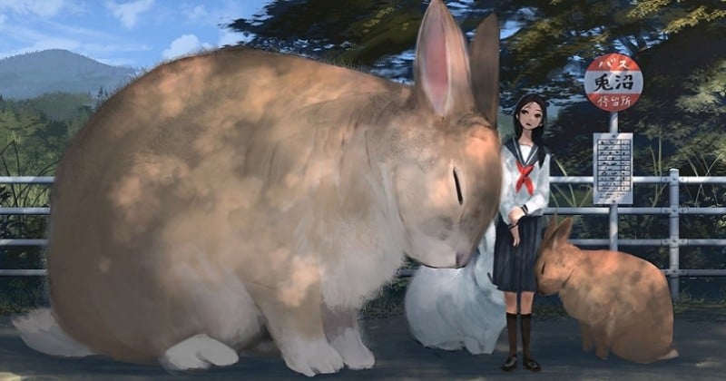 Un illustrateur japonais imagine un monde insolite où les animaux géants vivent en harmonie avec les humains