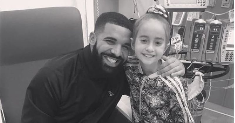 Cette petite fille malade fait le « In My Feelings challenge » de Drake à l'hôpital, la star lui rend une visite surprise