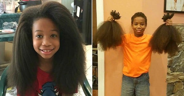 À 8 ans, il se laisse pousser les cheveux pendant 2 ans pour les offrir aux enfants atteints du cancer : RESPECT !