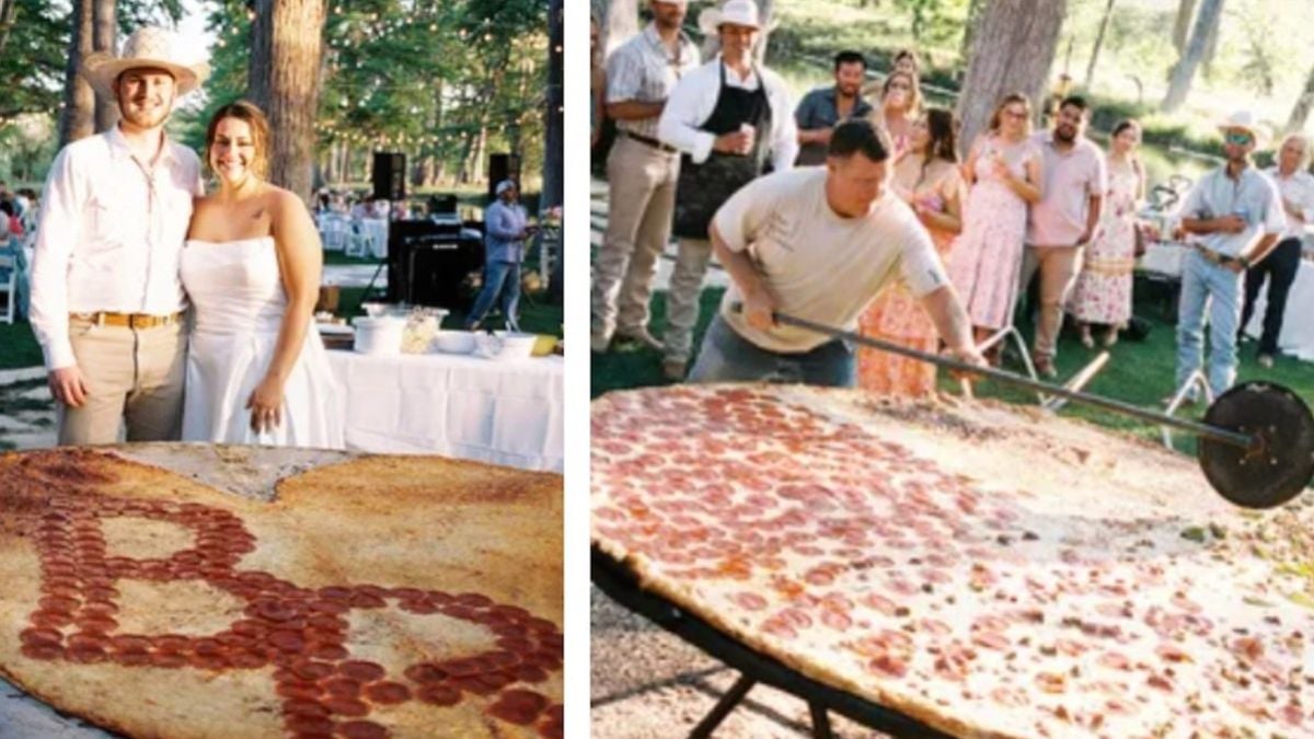 Pour leur mariage, ils servent une pizza géante de 2,5 mètres de long à leurs invités