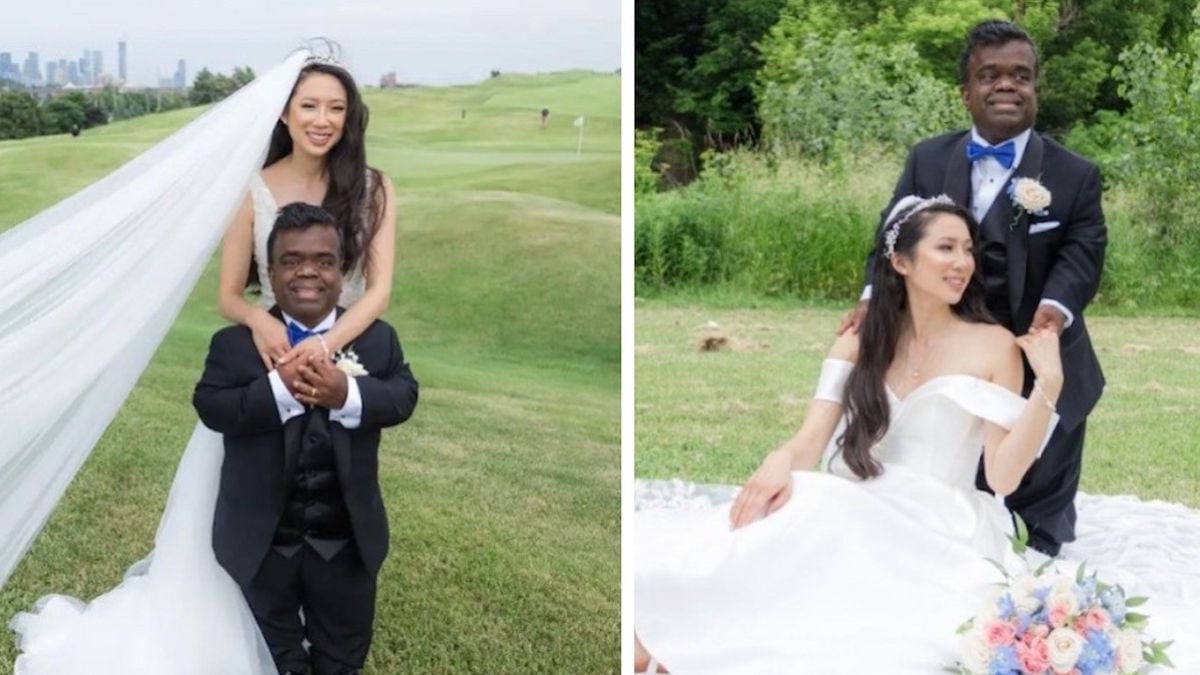Elle épouse un homme mesurant 41 cm de moins qu'elle, leurs photos de mariage font fondre les internautes