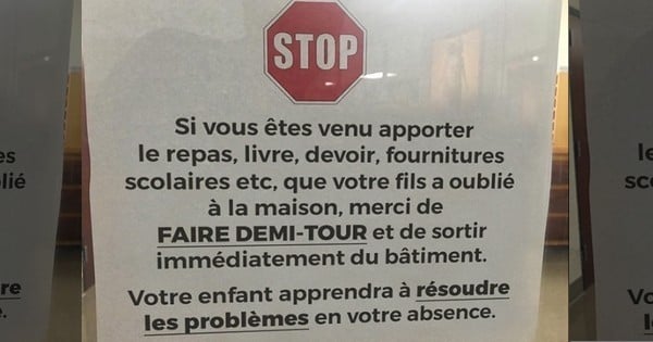 « Si vous venez parce que votre fils a oublié quelque chose, rentrez chez vous IMMÉDIATEMENT ». Le message sévère de cet établissement scolaire est en train de déclencher une polémique énorme sur internet !