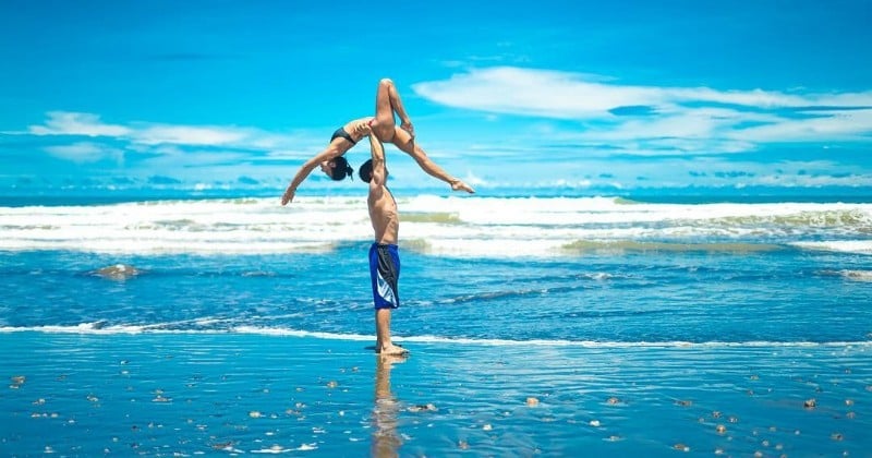 Passionné de yoga et de voyage, ce couple a décidé de joindre ses deux hobbies