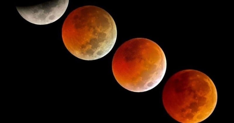 Les plus belles photos de l'éclipse lunaire dans le monde entier