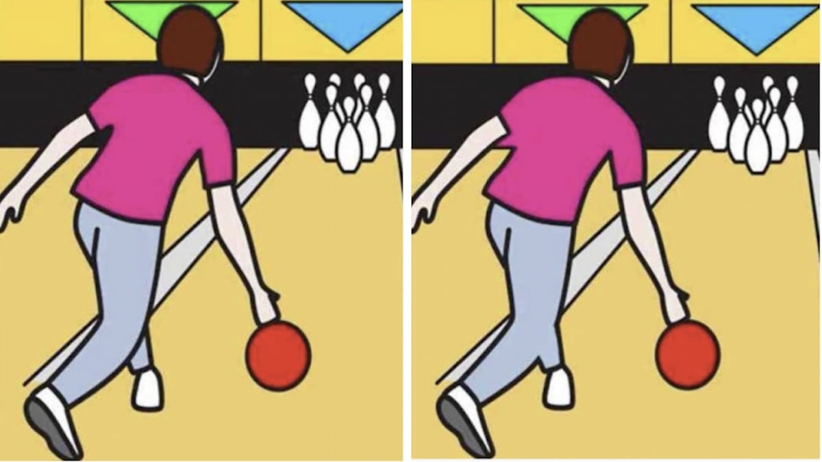  Êtes-vous capable de repérer les trois différences entre les images d'un homme jouant au bowling en 15 secondes ?