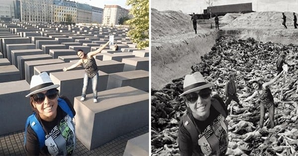 « Yolocauste » : quand les selfies inappropriés pris au mémorial pour la Shoah de Berlin sont intégrés sur des photos horribles de l'Holocauste, ça calme !