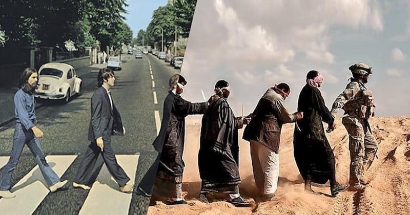 À travers d'impressionnants photomontages, il juxtapose deux visions du monde que tout oppose