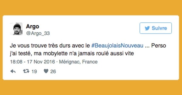30 tweets géniaux qui nous ont fait rire sur l'arrivée du #BeaujolaisNouveau 2016