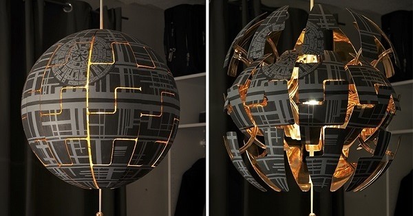 Fan de Star Wars, ce couple transforme une lampe IKEA en Étoile de la Mort... Le résultat est bluffant !