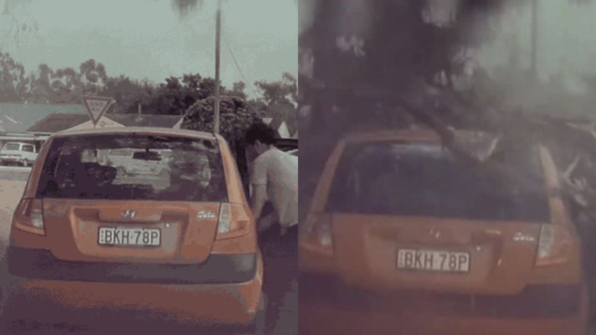 Vidéo : il s'éloigne de sa voiture car il a oublié son portefeuille, la foudre frappe le véhicule... une seconde plus tard