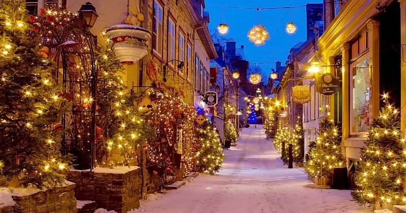 Ce quartier de la ville de Québec semble sorti tout droit d'un film de Noël