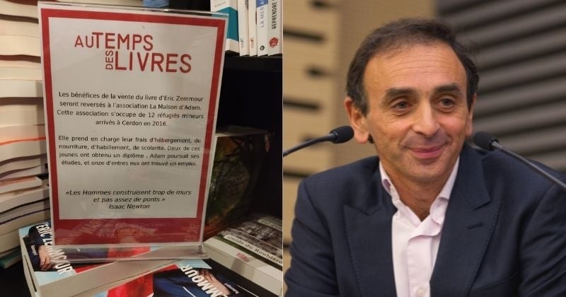Une librairie reverse l'argent des ventes du livre d'Éric Zemmour à une association d'aide... aux migrants
