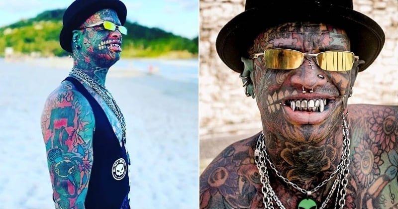 	 À 38 ans, ce Brésilien a plus de 1500 tatouages et une apparence absolument unique