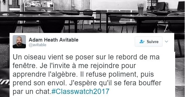 Les tweets désabusés de ce prof, dont les élèves ne se sont pas pointés à son cours, sont à mourir de rire...