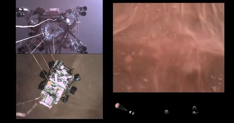 La Nasa dévoile une vidéo spectaculaire de l'atterrissage de Perseverance et capture un son martien pour la première fois