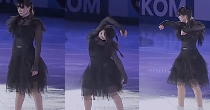 Cette patineuse artistique devient virale en reproduisant la danse de Mercredi