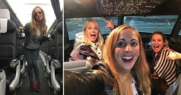 Ces trois passagères se sont retrouvées toutes seules lors d'un vol... Et elles en ont beaucoup profité avec caviar, champagne en première classe et visite du cockpit !