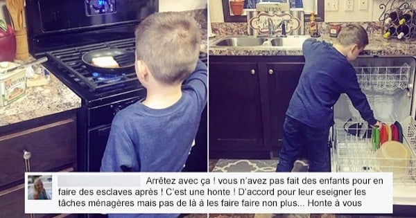  Une jeune maman est en train d'être vivement critiquée sur internet... parce qu'elle apprend à son fils que « le ménage n'est pas juste pour les filles »