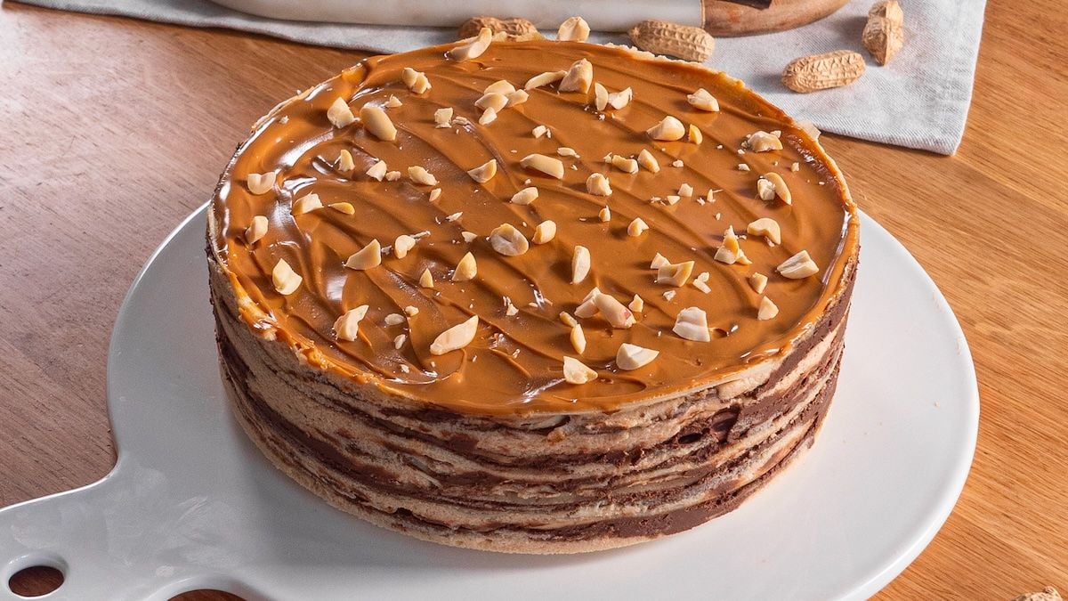 Mille-crêpes cacahuète, mascarpone et chocolat