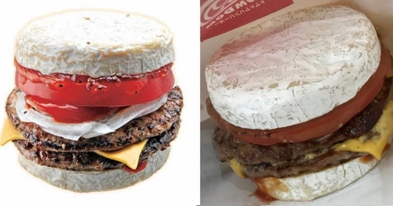 Une chaîne de fast-food japonaise propose un burger où le camembert remplace le pain !