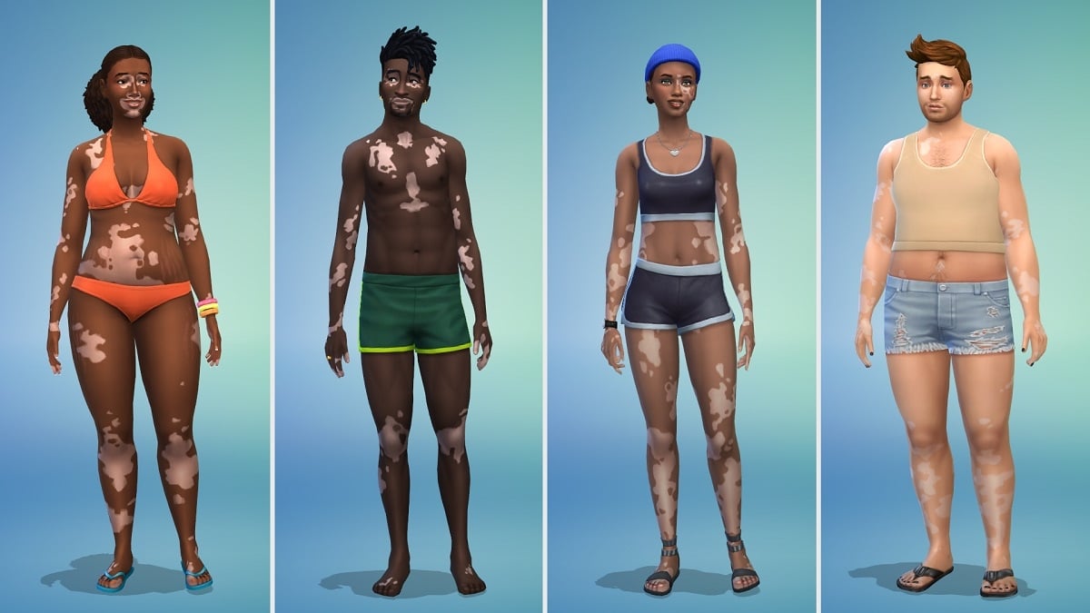 Les Sims 4 ajoutent une nouvelle fonctionnalité permettant l'ajout de tâches de vitiligo sur les personnages