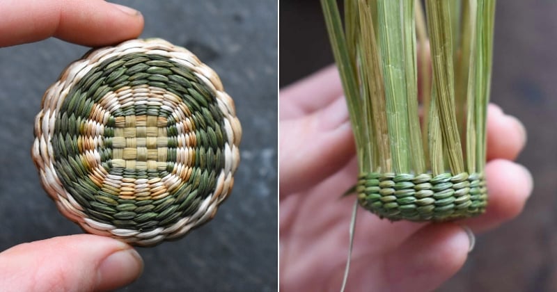 Les mini paniers tressés de cette artiste sont réalisés avec une incroyable précision