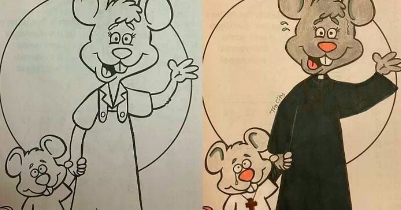 Ces coloriages pour enfants détournés par l'esprit trash et tordu de leurs parents