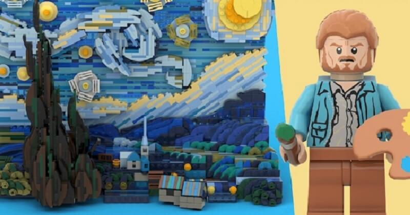 LEGO dévoile sa version de « La Nuit étoilée » de Van Gogh à reproduire chez soi