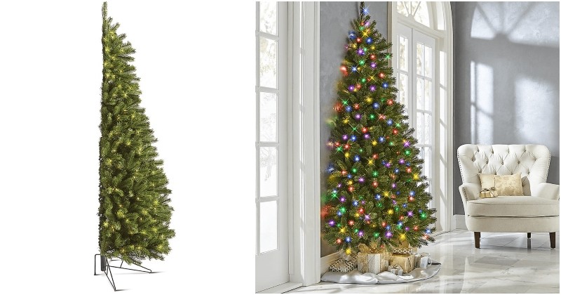 Vous vivez dans un petit appartement ? Optez pour ce demi-sapin de Noël à mettre contre le mur et optimisez votre espace