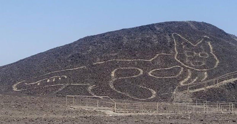Pérou : un gigantesque géoglyphe de félin, vieux de 2 000 ans, a été mis au jour sur le site de Nazca