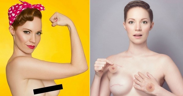 En croisade contre le cancer du sein, elle réalise une série de photos entre humour et honnêteté !