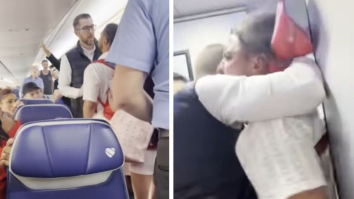 Dans un état second, un passager se jette sur un agent de police à bord d'un avion, la vidéo devient virale