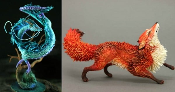 Il réalise des sculptures d'argiles en forme d'animaux, et le résultat est juste impressionnant !