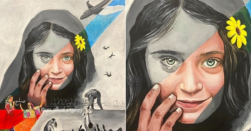 Cette artiste afghane a peint un tableau symbolique pour dénoncer la situation dans son pays