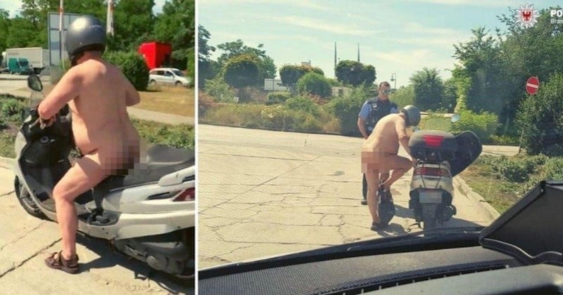 « Ben il fait chaud, nan ? », quand un homme nu en scooter se justifie face à la police