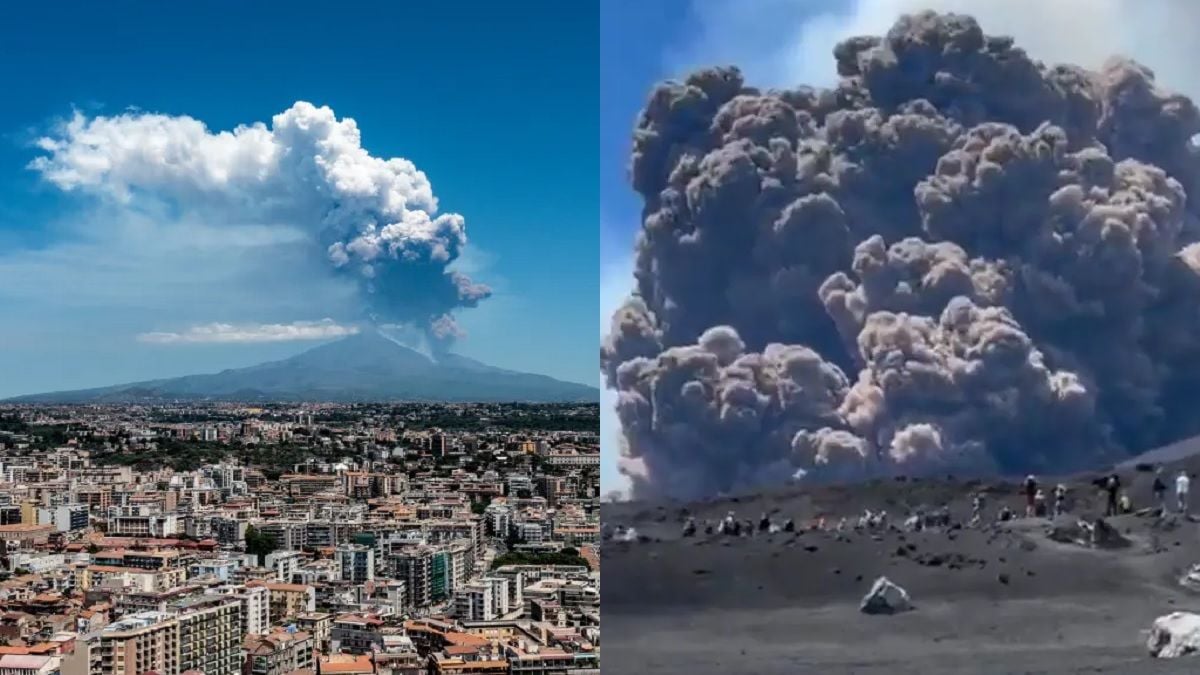 VIDÉO : l'Etna est entré en éruption, les touristes fuient les lieux en proie à la panique