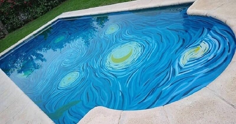 Cette piscine vous donnera l'impression de vous baigner dans « La Nuit étoilée » de Van Gogh