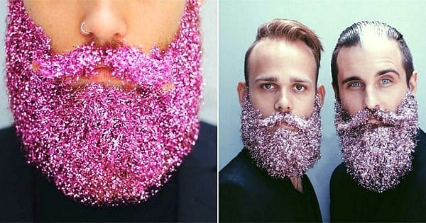 Pour Noël, la tendance branchée, c'est de mettre des paillettes dans sa barbe !