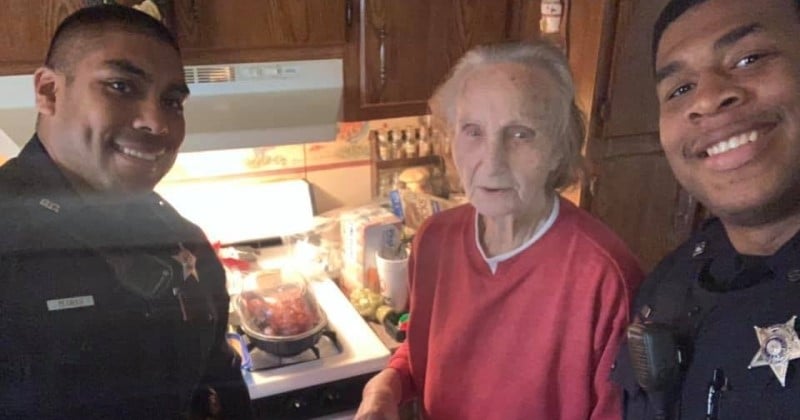 Le geste touchant de deux policiers, qui ont aidé une femme de 92 ans abandonnée par ses enfants