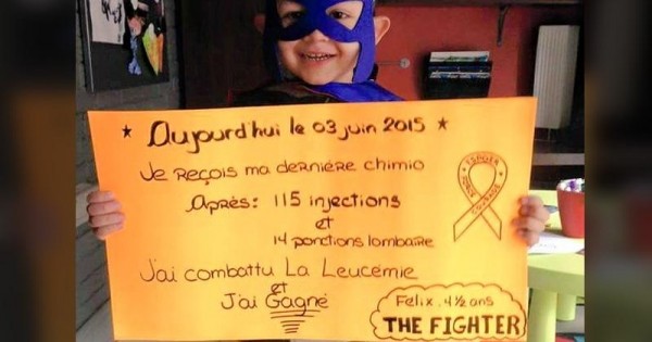 Un petit garçon qui a vaincu la leucémie livre un magnifique message ! À montrer au plus grand nombre...