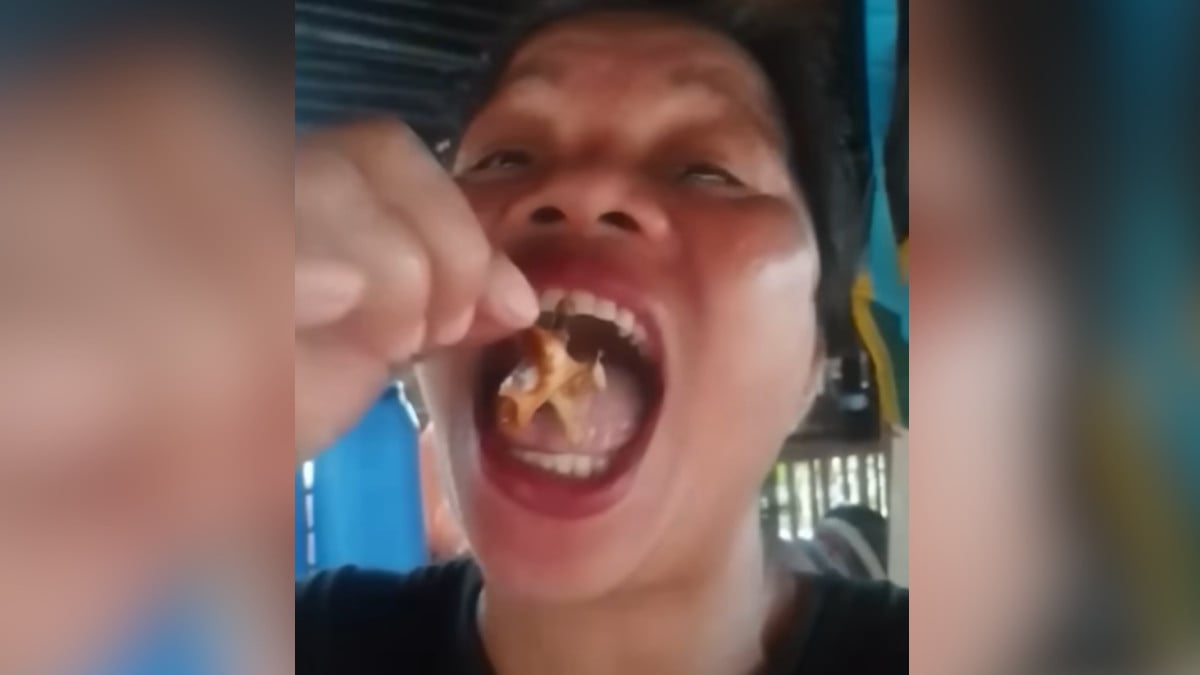 L'influenceuse mange le crustac&eacute;