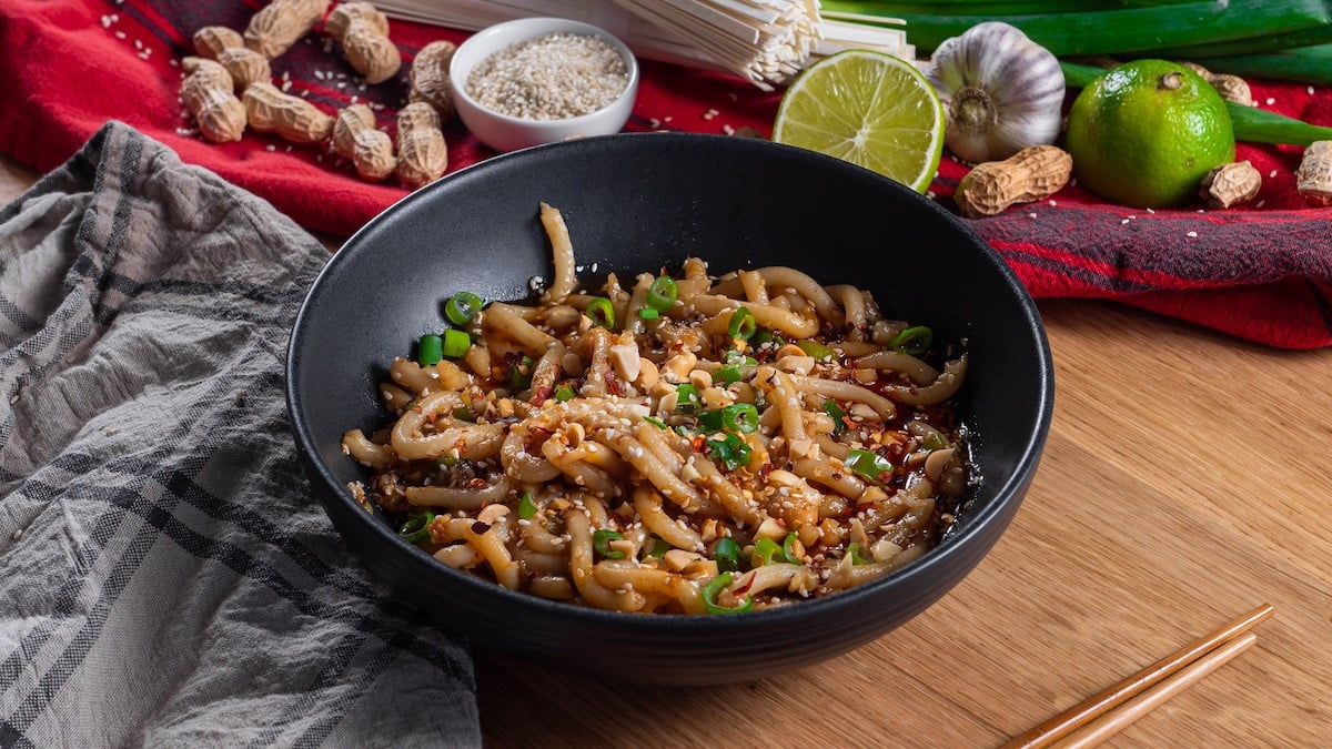 Nouilles udon au peanut butter