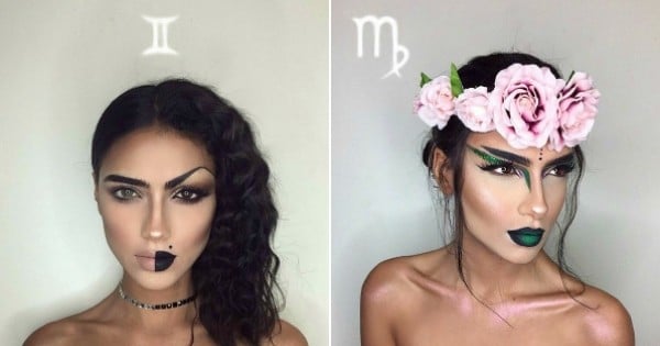 Elle incarne les 12 signes du Zodiaque avec du maquillage pour seul accessoire. Impressionnant !