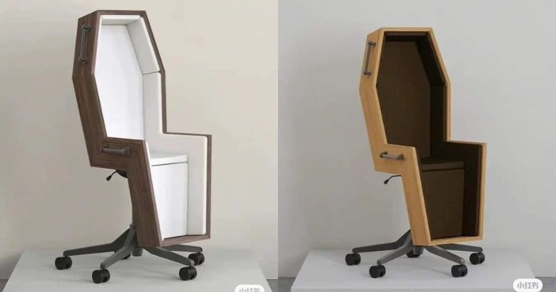 Ces sièges de bureaux aux allures de cercueils rendent les internautes dubitatifs