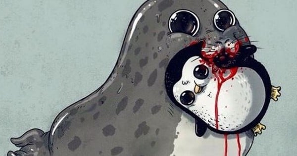 22 illustrations d'animaux qu'on trouve adorables habituellement mais qui sont d'impressionnants prédateurs ! Le contraste est excellent !