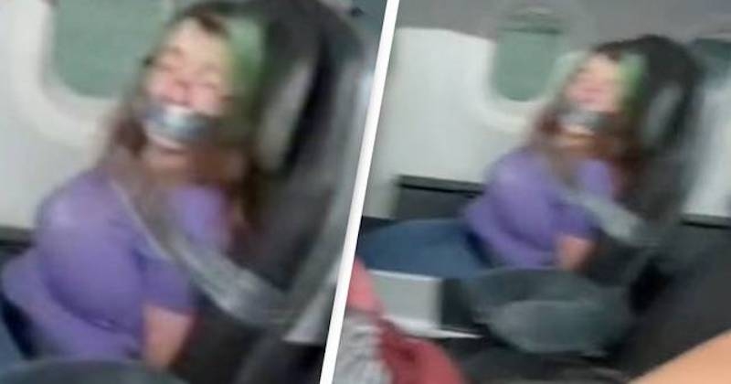 À bord d'un avion, une femme hystérique scotchée à son siège après avoir tenté d'ouvrir la porte en plein vol