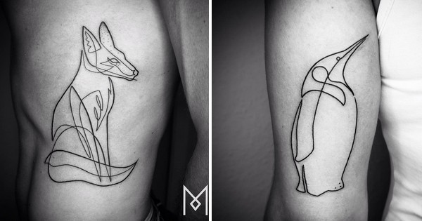 Mo Ganji est un tatoueur qui crée des oeuvres originales à partir… d’un trait unique et continu : c’est impressionnant !