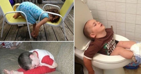 31 photos d'enfants capables de dormir n'importe quand, n'importe où : mais comment ils font ?