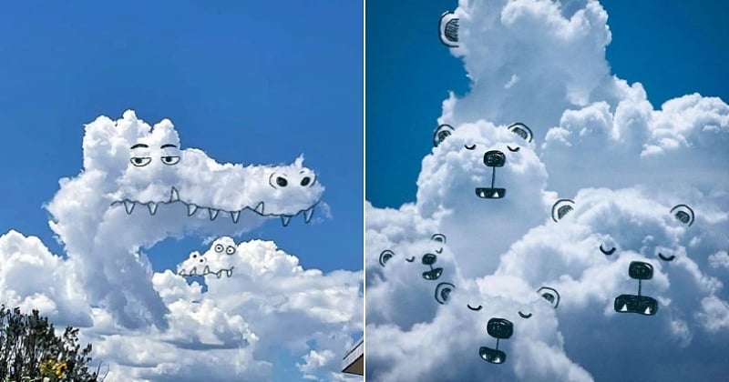 Grâce à son superbe coup de crayon, il transforme les nuages en personnages vivants